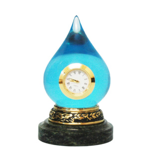 Часы настольные из бронзы "Капля чистой воды"