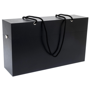 Коробка подарочная с фурнитурой дизайнерская 62х17х35см черная