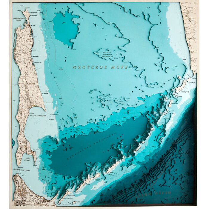 Карта Сахалинской области из дерева, на заказ