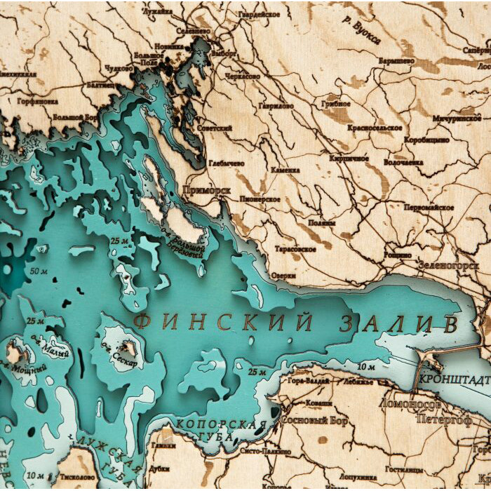 Карта Ленинградской области из дерева, на заказ