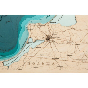 Карта Калининградской области из дерева, на заказ