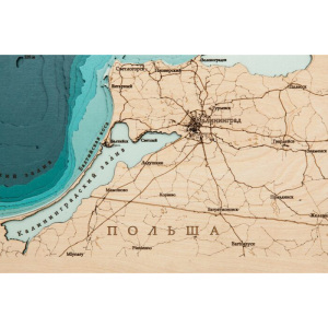 Карта Калининградской области из дерева, на заказ