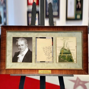 A handwritten letter signed by the geographer Alexander Von Humboldt