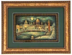 Panel "St. Petersburg" by Palekh (Komyakov)