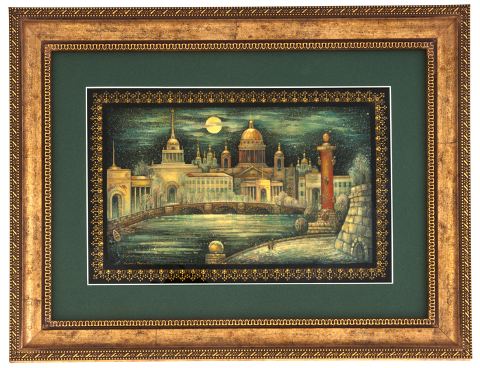 Panel "St. Petersburg" by Palekh (Komyakov)