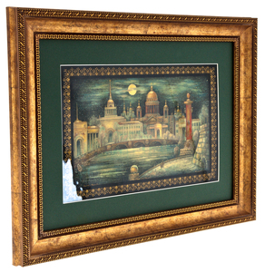 Panel "St. Petersburg" by Palekh (Komyakov)