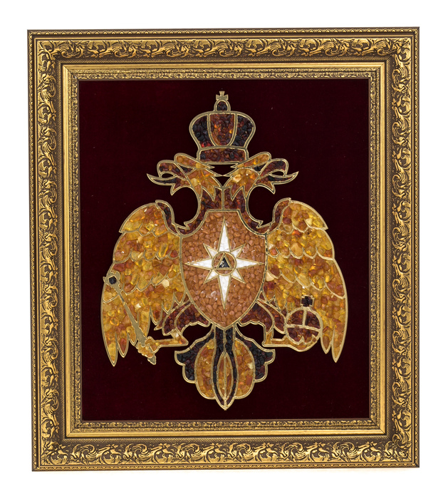 Amber panel "Coat of Arms of the Ministry of Emergency Situations"