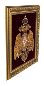 Amber panel "Coat of Arms of the Ministry of Emergency Situations"