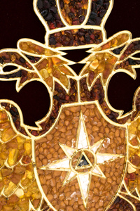 Amber panel "Coat of Arms of the Ministry of Emergency Situations"