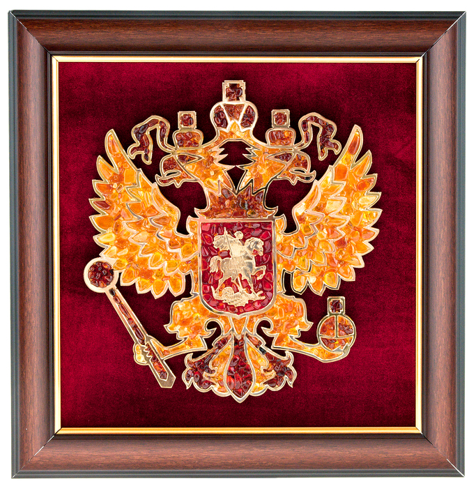 The amber panel "Coat of Arms of the Russian Federation" is large
