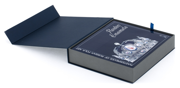 Gift set with a book and a panel "Winter silence" (finift)
