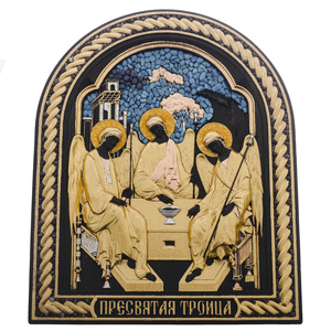 The icon of the stained oak "Holy Trinity"