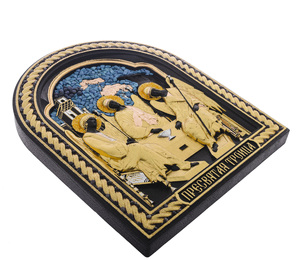 The icon of the stained oak "Holy Trinity"