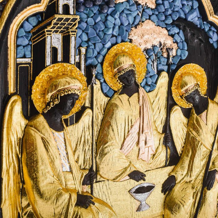 The icon of the stained oak "Holy Trinity"