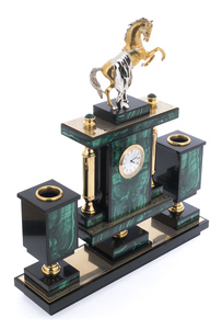 Writing set "Bucephalus" made of malachite, Zlatoust