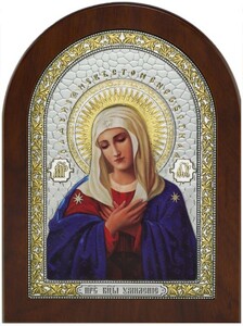 The Icon of the Mother of God "Tenderness" is brown, open attire