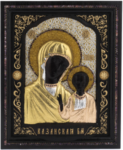 The icon of the stained oak "Kazan Mother of God"