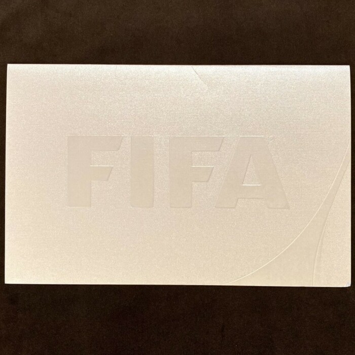 Congratulatory letter from FIFA with facsimile autographs of Joseph Blatter and Jerome Valcke, addressed to Alexey Paramonov