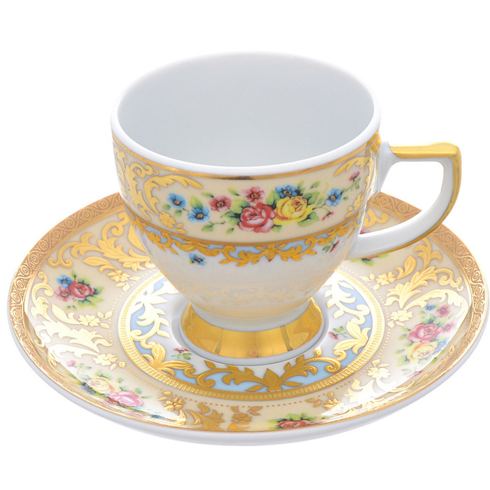Кофейный сервиз на 6 персон "Vienna Creme Gold" 15 предметов