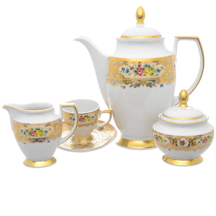 Кофейный сервиз на 6 персон "Vienna Creme Gold" 15 предметов