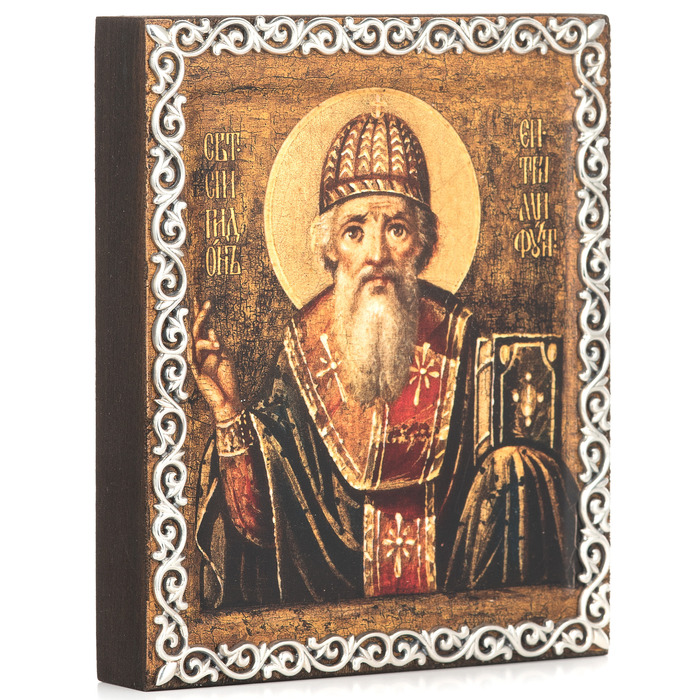 Icon in a silver baguette "Saint Spyridon"