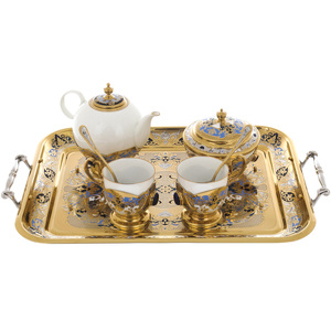 Tea set "Lily of the Valley" with lapis lazuli, Zlatoust