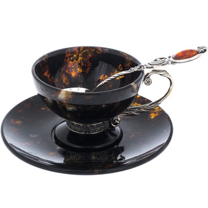 Tea set made of black amber and bronze "Antique"