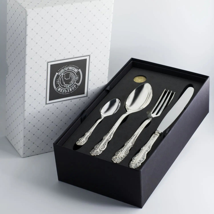 Silver-plated cutlery set "Jubilee" with blackening