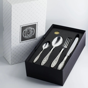 Silver-plated table set "Morozko": fork, spoon, knife, teaspoon