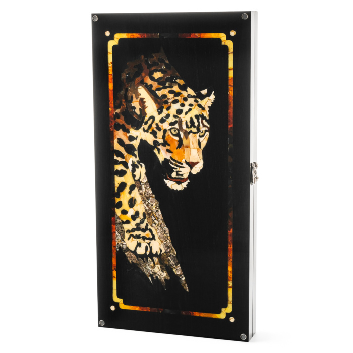 Backgammon made of ash and amber "Leoprad"
