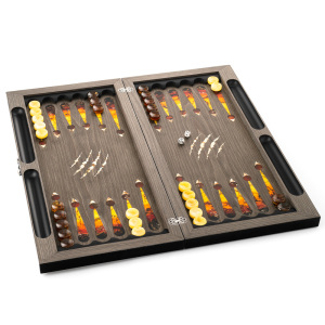 Backgammon made of ash and amber "Leoprad"