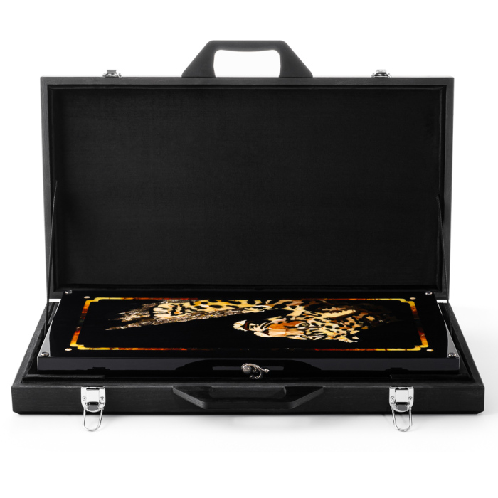 Backgammon made of ash and amber "Leoprad"