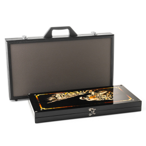 Backgammon made of ash and amber "Leoprad"