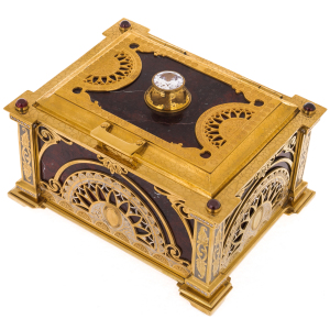 Chest of jasper "Tenderness" with rock crystal, Zlatoust