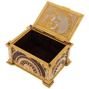 Chest of jasper "Tenderness" with rock crystal, Zlatoust
