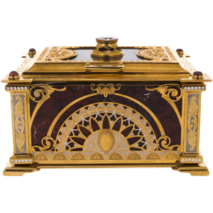 Chest of jasper "Tenderness" with rock crystal, Zlatoust