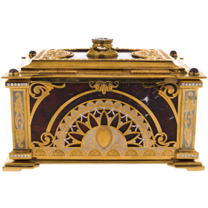 Chest of jasper "Tenderness" with rock crystal, Zlatoust