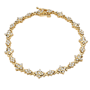 Браслет литьевой ELEGANCE из желтого золота с бриллиантами