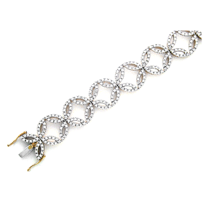 Браслет литьевой ELEGANCE из желтого золота с бриллиантами