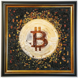 Painting of amber "Bitcoin"