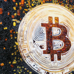 Painting of amber "Bitcoin"