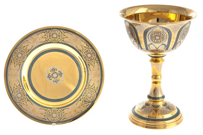 A cup with a dish "Ornament" Zlatoust