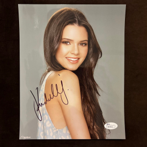An autographed photo of model Kendall Jenner