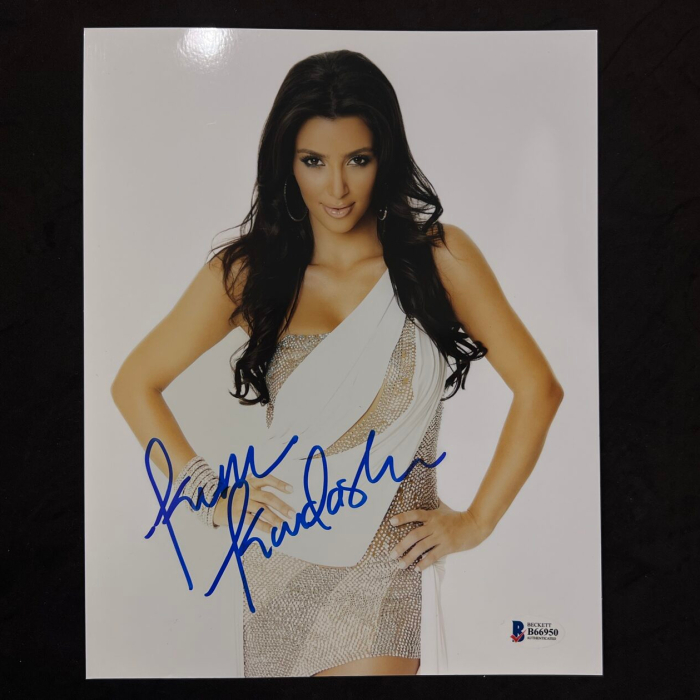 Autographed photo of model and actress Kim Kardashian