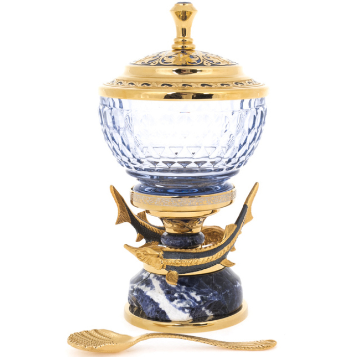 Caviar bowl "Gifts of the sea" sodalite