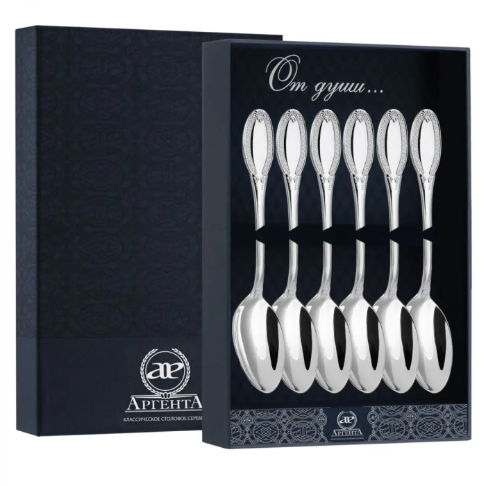 Set of 6 silver teaspoons "Emperor"