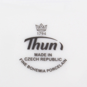 Набор чайных пар из фарфора Thun "Синяя лилия" на 6 персон