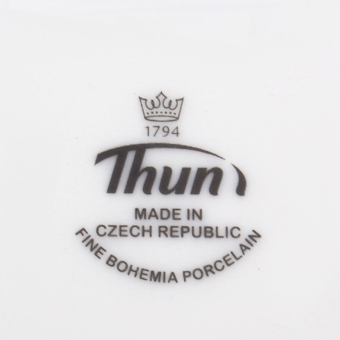 Набор чайных пар из фарфора Thun "Синяя лилия" на 6 персон