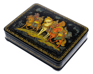 The box of Palekh "Three heroes"