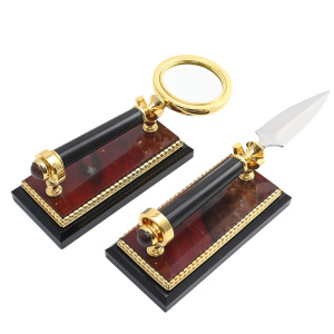 Table set of jasper "Double-headed Eagle"
